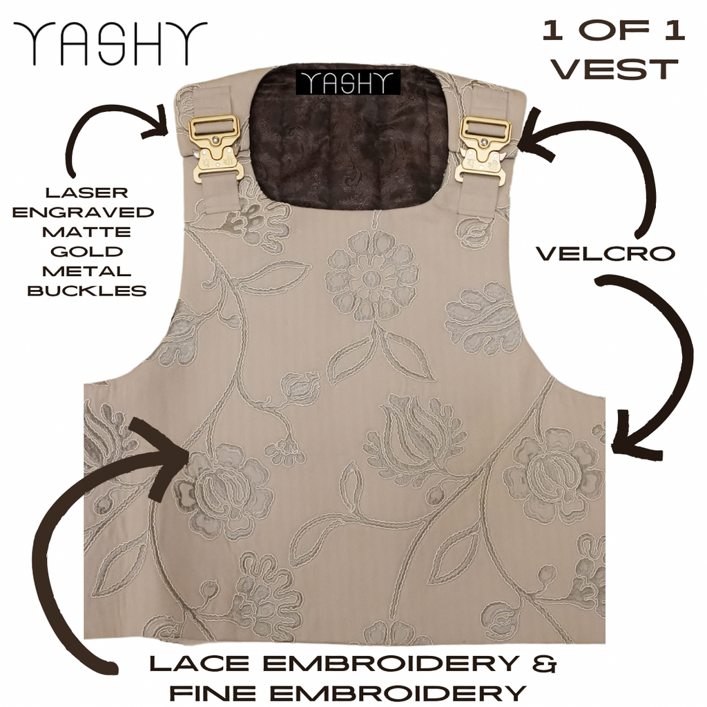 3D Satin Lace Embroidered Vest (Made to Order) – YASHY